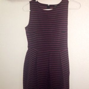 Forever 21 Dress Burgundy and Black Stripes